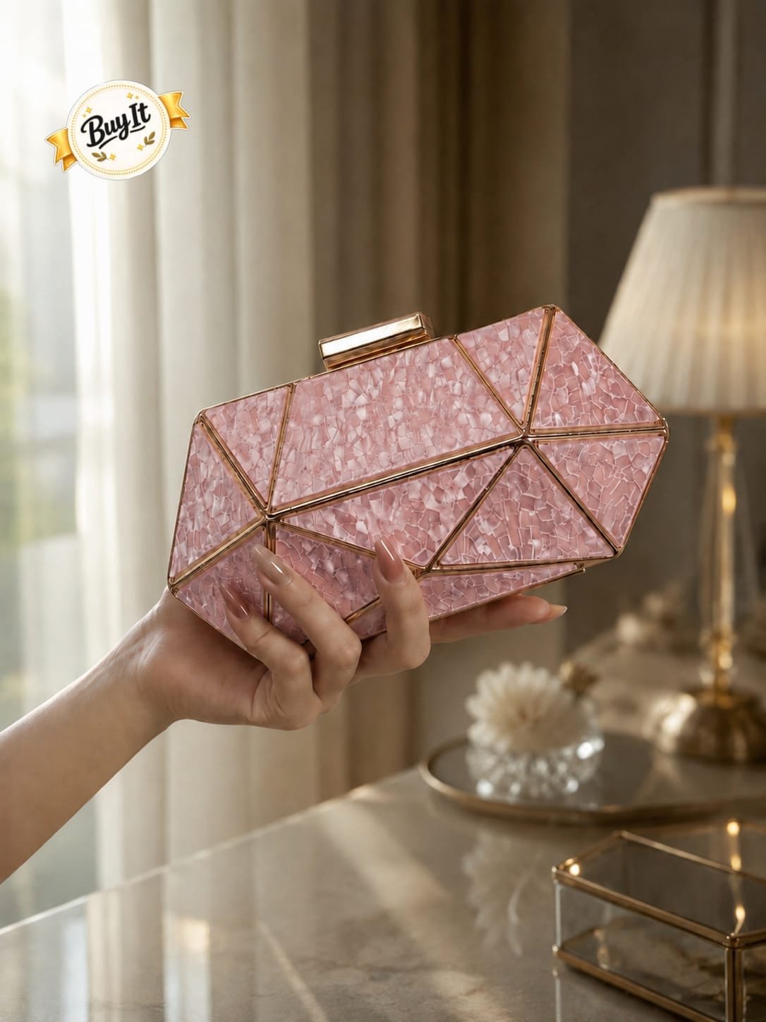 Geometric Acrylic Evening Clutch